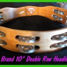 TEN 10 TAMBOURINES Double Row Jingles HEADLESS 10" Free SHIP USA - Quality Sound