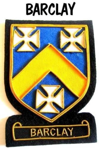 BARCLAY SCOTTISH CLAN BADGE NEW HAND EMBROIDERED CP MADE HI QUALITY FREE US SHIP