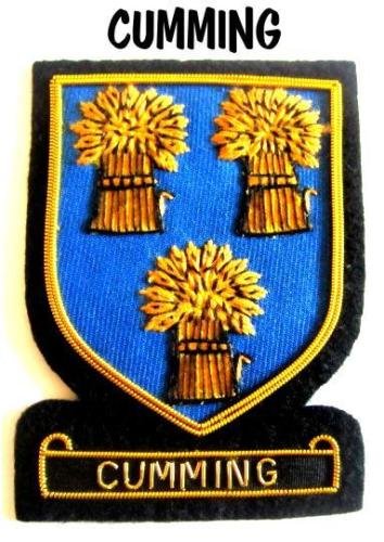 CUMMING SCOTTISH CLAN BADGE NEW HAND EMBROIDERED CP MADE HI QUALITY FREE USA SP