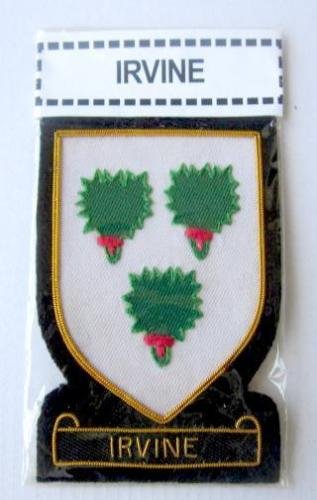 IRVINE SCOTTISH CLAN BADGE NEW HAND EMBROIDERED CP MADE HI QUALITY USA FREE SHIP