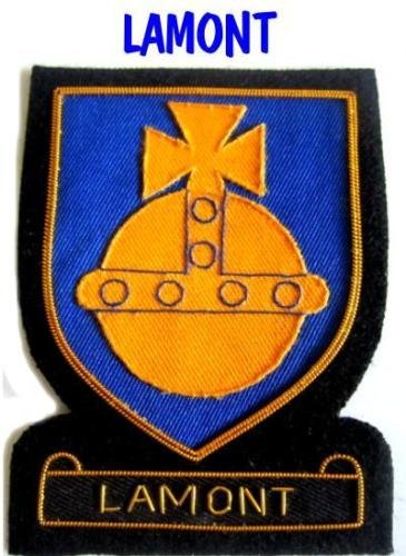 LAMONT SCOTTISH CLAN BADGE NEW HAND EMBROIDERED CP MADE HI QUALITY FREE US SHIP