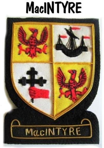 MacINTYRE SCOTTISH CLAN BADGE NEW HAND EMBROIDERED QUALITY CP MADE, FREE SHIP US