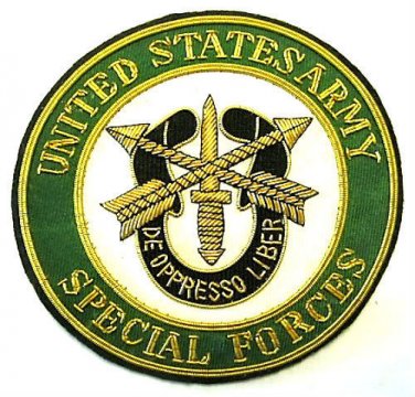 NEW US Army Special Forces DE OPPRESSO LIBER GOLD BULLION BADGE CP MADE FREE SH