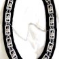 MASONIC REGALIA KNIGHTS TEMPLAR SILVER METAL CHAIN COLLAR BLACK VELVET - CP MADE