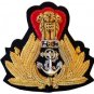 NEW INDIAN NAVY OFFICER HAT CAP BADGE HAND EMBROIDERED FREE SHIP IN USA CP MADE