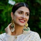PAKISTANI INDIAN WOMEN GIRLS EARRING GOLD PLATED KUNDAN THAPPA MEENA KANTAY