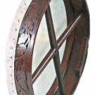CP Brand New Bodhran Size 18" Hand Carved Natural Brown Rosewood Free Beater