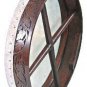 CP Brand New Bodhran Size 18" Hand Carved Natural Brown Rosewood Free Beater
