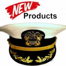 US NAVY COMMANDER CAPTAIN RANK WHITE HAT CAP AUTHENTIC NEW ALL SIZES - CP MADE