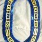 MASONIC REGALIA BLUE LODGE MASTER MASON DRESS METAL CHAIN COLLAR BLUE VELVET
