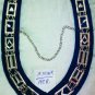 MASONIC REGALIA BLUE LODGE MASTER MASON DRESS METAL CHAIN COLLAR BLUE VELVET