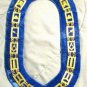 MASONIC REGALIA BLUE LODGE MASTER MASON DRESS METAL CHAIN COLLAR BLUE VELVET