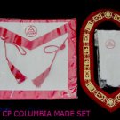 MASONIC REGALIA SET ROYAL ARCH APRON  COLLAR & GLOVES PAIR CP MADE