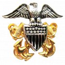 USA NAVY OFFICER METAL HAT CAP BADGE, CAPTAIN ADMIRAL HAT METAL BADGE - HI QUALITY - CP MADE