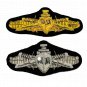 US SURFACE NAVY OFFICERS HAND EMBROIDERED NEW GOLD SILVER BULLION BADGE CP MADE