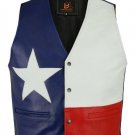 NEW TEXAS FLAG COLOR LEATHER VESTS 2023 STOCK ALL SIZES HI QUALITY CP BRAND