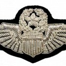 US AIR FORCE COMMAND PILOT WINGS SILVER BULLION BADGE 3 INCHES - CP BRAND US AIR FORCE COMMAND PILOT WINGS SILVER BULLION BADGE 3 INCHES - CP BRAND