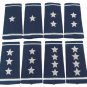 US AIR FORCE MALE GENERAL'S AUTHENTIC SILVER BULLION SHOULDER EPAULETS - CP MADE