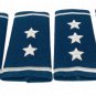 US AIR FORCE MALE GENERAL'S AUTHENTIC SILVER BULLION SHOULDER EPAULETS - CP MADE