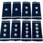 US AIR FORCE MALE GENERAL'S AUTHENTIC SILVER BULLION SHOULDER EPAULETS - CP MADE