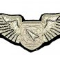 US AIR FORCE BATTLE MANAGER OFFICER PILOT CHEST WING SILVER BULLION 3" CP BRAND