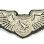 US AIR FORCE BATTLE MANAGER OFFICER PILOT CHEST WING SILVER BULLION 3" CP BRAND