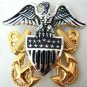 USA NAVY OFFICER HAT CAP CAPTAIN ADMIRAL HAT METAL BADGE - HI QUALITY - CP MADE
