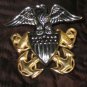 USA NAVY OFFICER HAT CAP CAPTAIN ADMIRAL HAT METAL BADGE - HI QUALITY - CP MADE