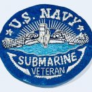 US NAVY SUBMARINE VETERAN HAND EMBROIDERED NEW SILVER BULLION BADGE CP MADE