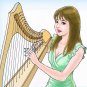 CP BRAND NEW 27 STRINGS 39" HIGH LEVER HARP PLUS CARRY BAG HAND ENGRAVED QUALITY