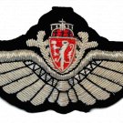 NORWAY AIR FORCE PILOT SILVER BULLION WIRE WING  EXCELLENT QUALITY CP BRAND