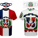 TWO DOMINICAN REPUBLIC COAT OF ARMS FLAG MEN T-SHIRTS & TWO MASKS - ONE PRICE TWO DOMINICAN REPUBLIC COAT OF ARMS FLAG MEN T-SHIRTS & TWO MASKS - ONE PRICE