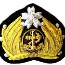 JAPAN NAVY SENIOR OFFICERS HAT CAP BADGE NEW HAND EMBROIDERED CP MADE JAPAN NAVY SENIOR OFFICERS HAT CAP BADGE NEW HAND EMBROIDERED CP MADE