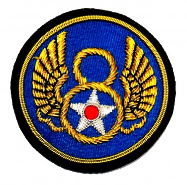 US Army Air Corps 8th Air Force Gold Bullion Badge. CP MADE Excellent Quality