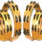 TWO 2 NEW WOOD HEADLESS TAMBOURINES SET  1st QUALITY DOUBLE ROWS JINGLES CP MADE