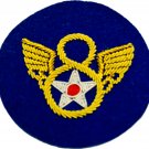 US Army Air Corps 8th Air Force Hand Made Bullion Badge - CP MADE US Army Air Corps 8th Air Force Hand Made Bullion Badge - CP MADE