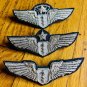 NEW USA AIR FORCE FLIGHT SURGEON SILVER BULLION CHEST WING WITH PINS. CP MADE