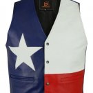 NEW TEXAS FLAG COLOR LEATHER VESTS 2024 STOCK ALL SIZES HI QUALITY CP BRAND