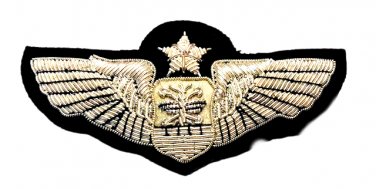 US AIR FORCE COMBAT SYSTEM OFFICER PILOT WING SILVER BULLION 3" CP BRAND