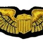 US AIR FORCE PILOT WINGS GOLD BULLION BADGE 3 INCHES - CP BRAND HAND MADE