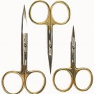 NEW THREE FLY TYING SCISSORS GOLD LOOPS FIRST QUALITY NEW THREE FLY TYING SCISSORS GOLD LOOPS FIRST QUALITY
