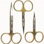 NEW THREE FLY TYING SCISSORS GOLD LOOPS FIRST QUALITY