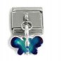 Dangle Blue Butterfly Italian charm modular charms, 9mm