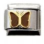 Brown Butterfly Italian charm modular charms, 9mm