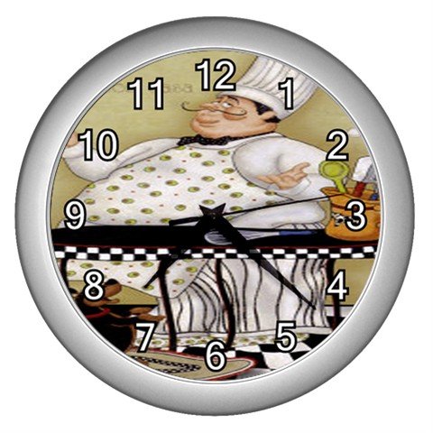 Chef Wall Clock (Silver)