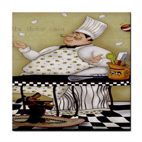 Juggling Chef Tile Coaster
