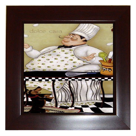 Juggling Chef Framed Tile