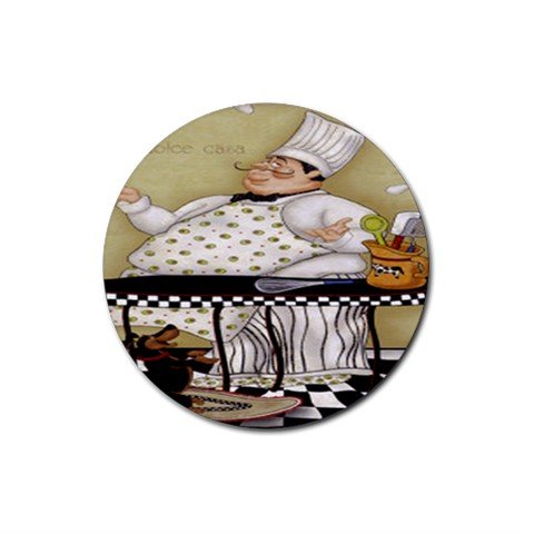 Juggling Chef Rubber Coaster (Round)