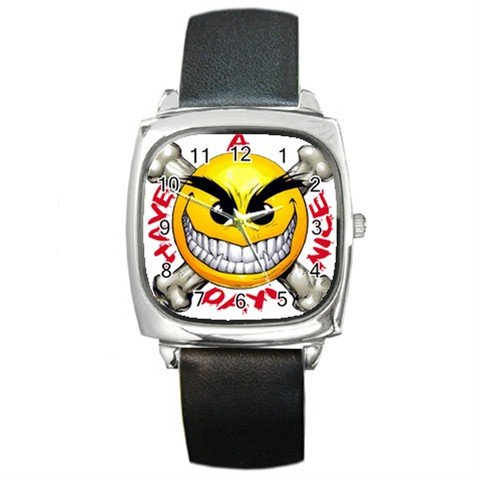 Have a Nice Day Square Metal Watch