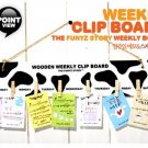 Cute Black White Cow Prints Design Weekly Messages Peg Note Memo Clipboard Holder
